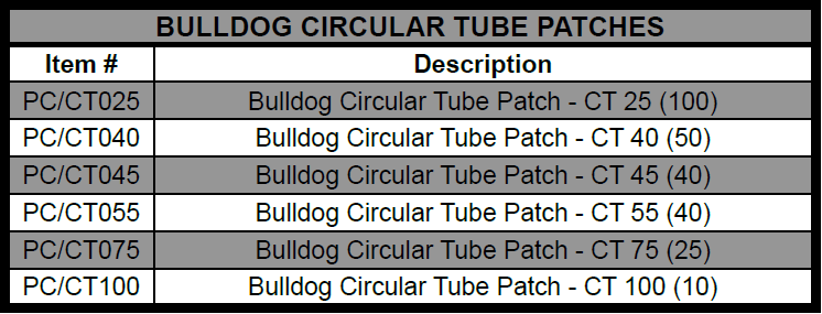 Tire Tube Chart